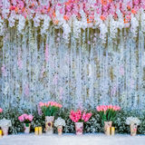 お花に囲まれる至福の空間♡式場の雰囲気をアップしてくれるフラワーカーテンが可愛い♡